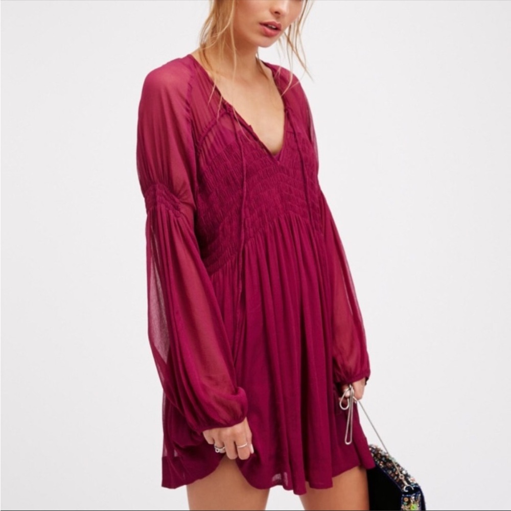 Free People Lini Smocked Mini Dress